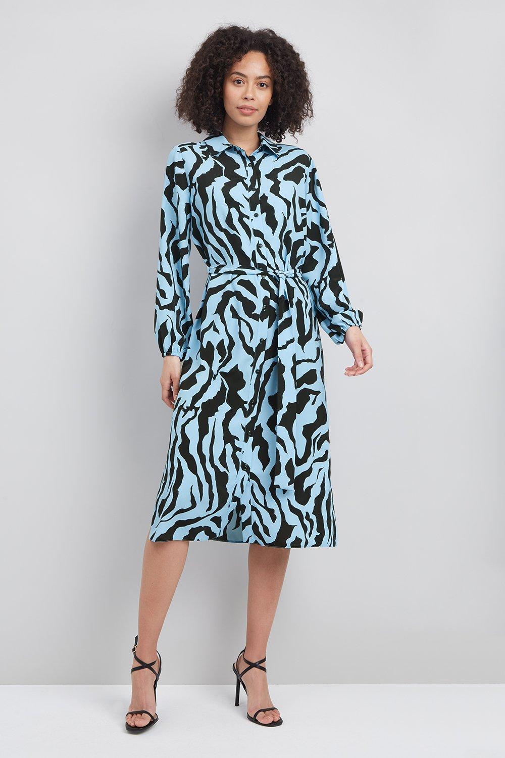 Pale Blue Animal Shirt Dress | Wallis UK